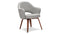 Executive Style - Executive Style Arm Chair, Light Gray Wool and Walnut