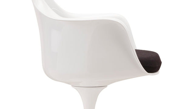 Tulip Style Chair - Tulip Style Armchair, Midnight Black Wool