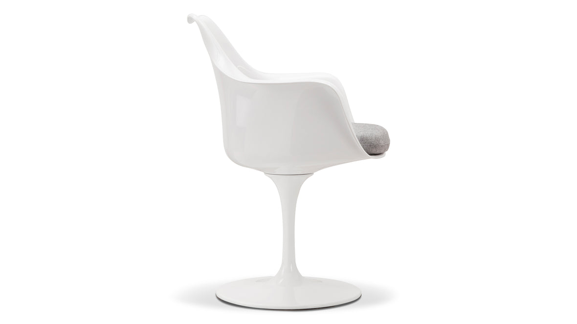 Tulip Style Chair - Tulip Style Armchair, Gray Wool