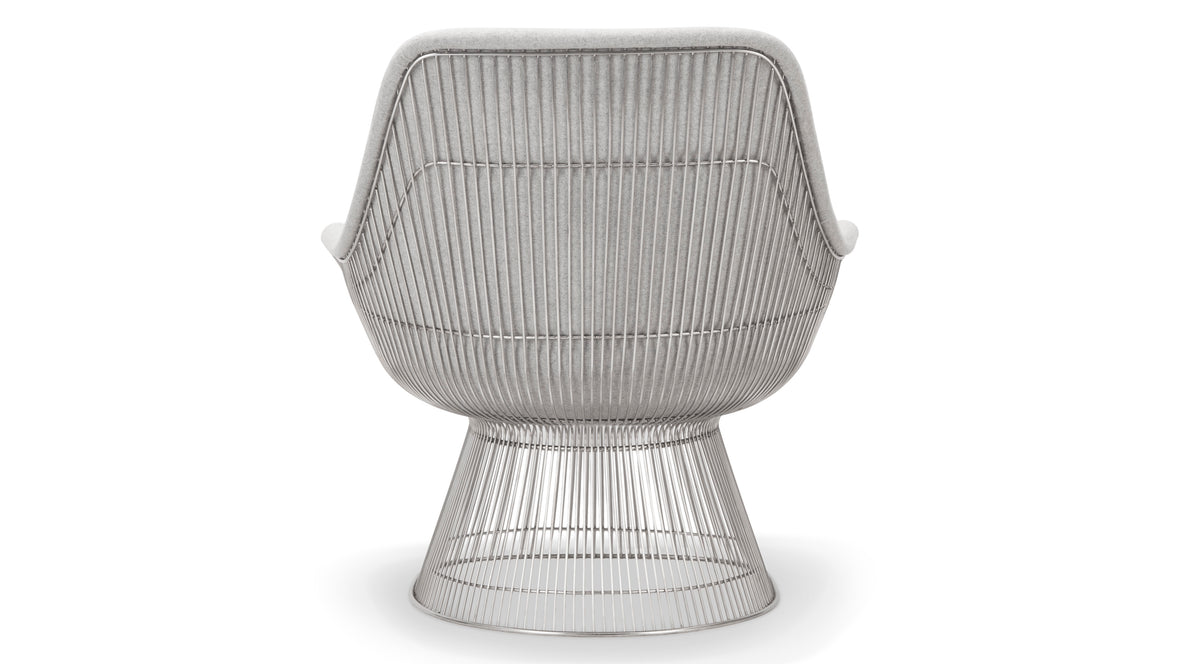 Platner Style Chair - Platner Style Lounge Chair, Light Gray Wool