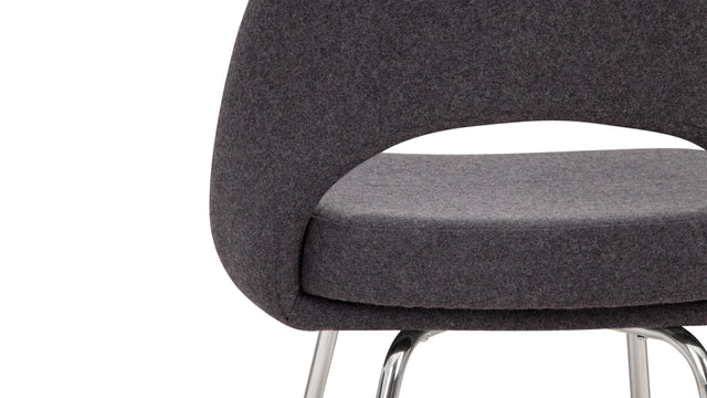 Executive Style - Executive Style Armless Dining Chair, Graphite Wool