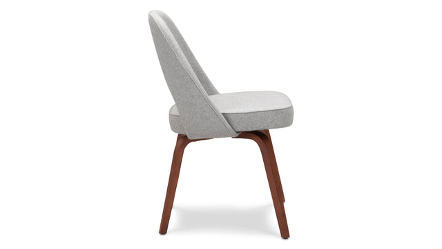 Executive Style - Executive Style Armless Dining Chair, Light Gray Wool and Walnut