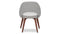 Executive Style - Executive Style Armless Dining Chair, Light Gray Wool and Walnut