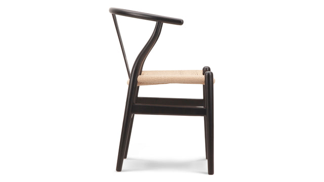Wish - Wish Chair, Black with Natural Seat
