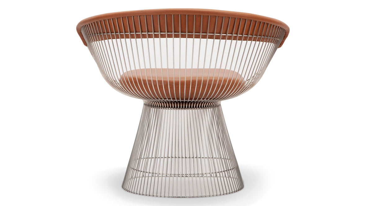 Platner Style Dining - Platner Style Arm Chair, Tan Premium Leather