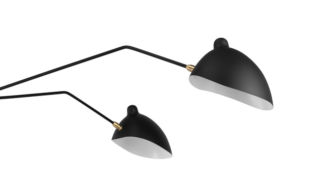 Mouille Ceiling - Mouille Ceiling Light, Three Arms, Black, W98 in