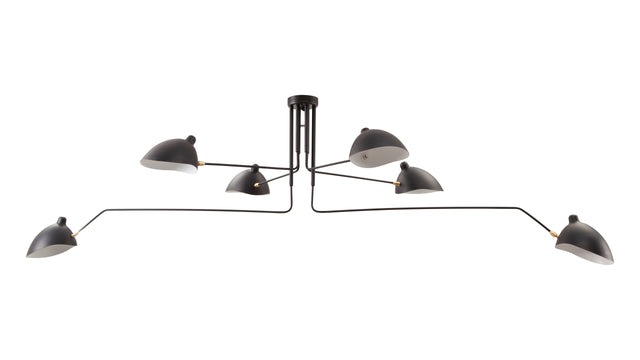 Mouille Ceiling - Mouille Ceiling Light, Six Arms, Black, W110 in
