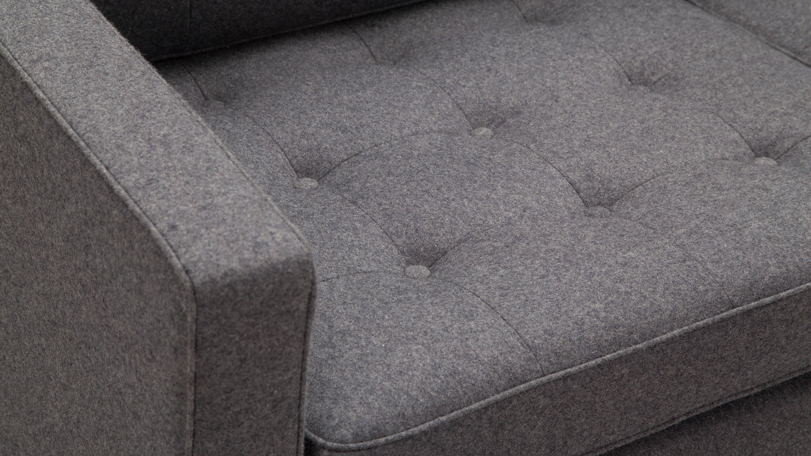 Florence - Florence Two Seater Sofa, Dark Gray Wool