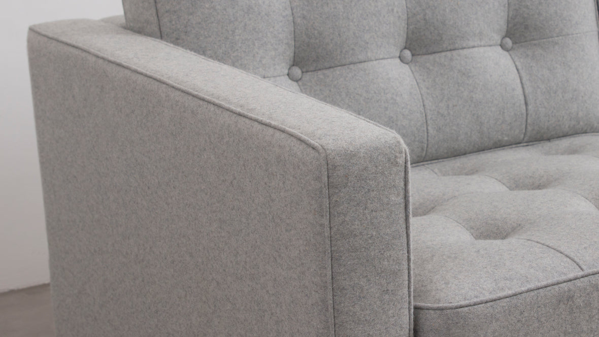 Florence Sofa - Florence Three Seater Sofa, Light Gray Wool