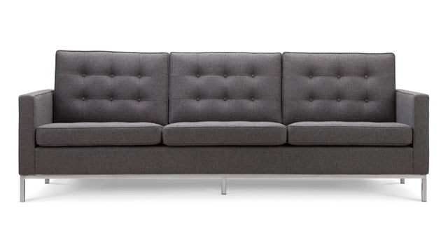 Florence - Florence Three Seater Sofa, Dark Gray Wool