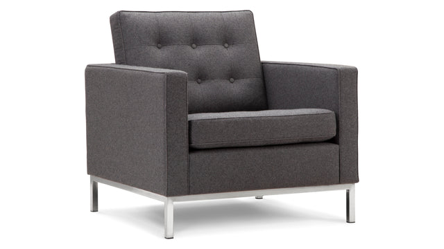Florence - Florence Lounge Chair, Dark Gray Wool