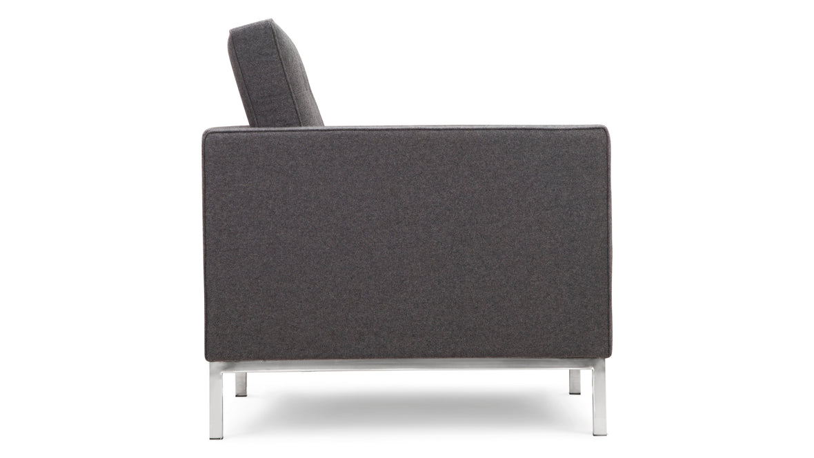 Florence - Florence Lounge Chair, Dark Gray Wool