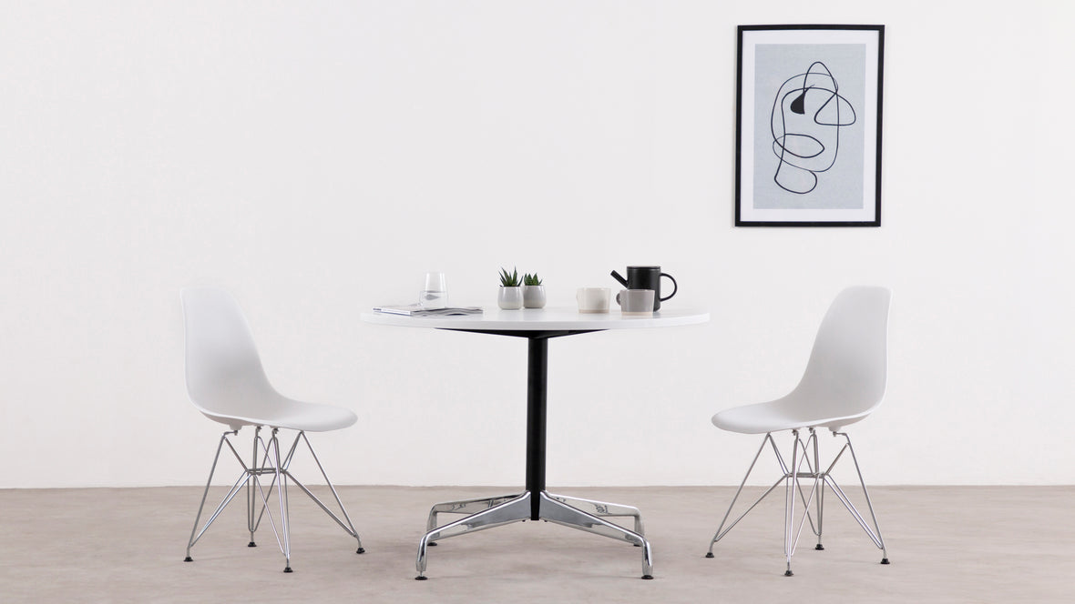 Segmented - Round Segmented Table, White