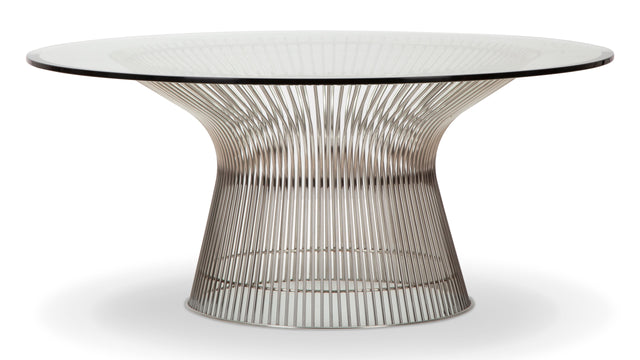 Platner Style Coffee Table - Platner Style Coffee Table, Glass and Polished Nickel