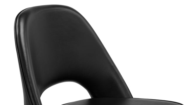 Executive Style - Executive Style Office Armless Chair, Black Premium Leather