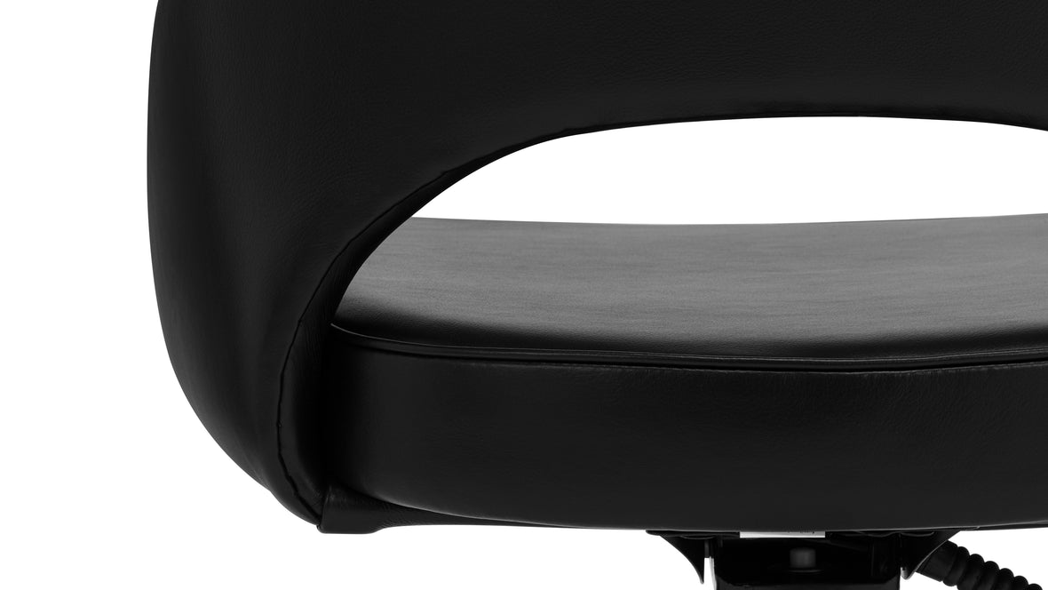Executive Style - Executive Style Office Armless Chair, Black Premium Leather