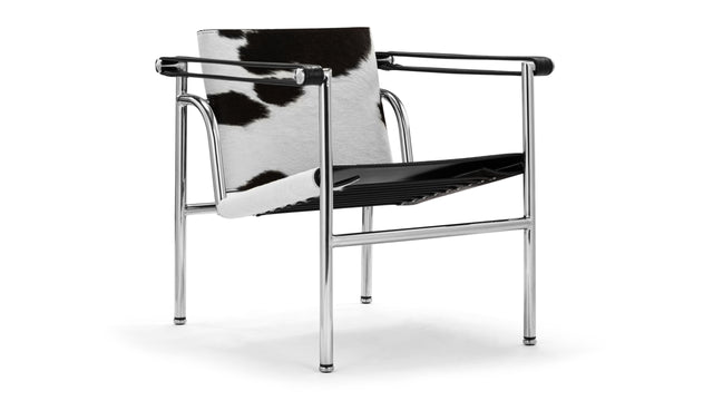 Corbusier Armchair - Corbusier Armchair, Black/White Cowhide