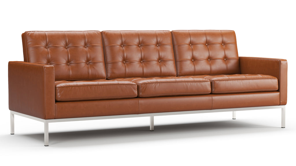 Florence Three Seater, Tan Premium Leather | Interior Icons