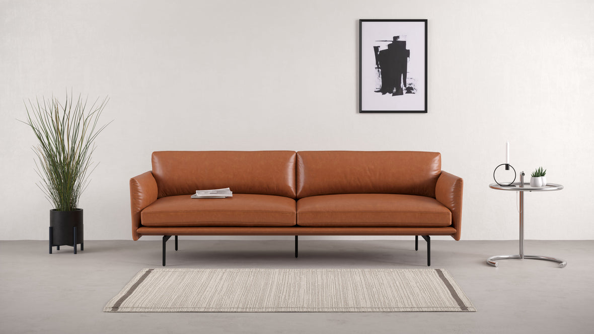 Toriko Three Seater Sofa, Tan Premium Leather | Interior Icons ...