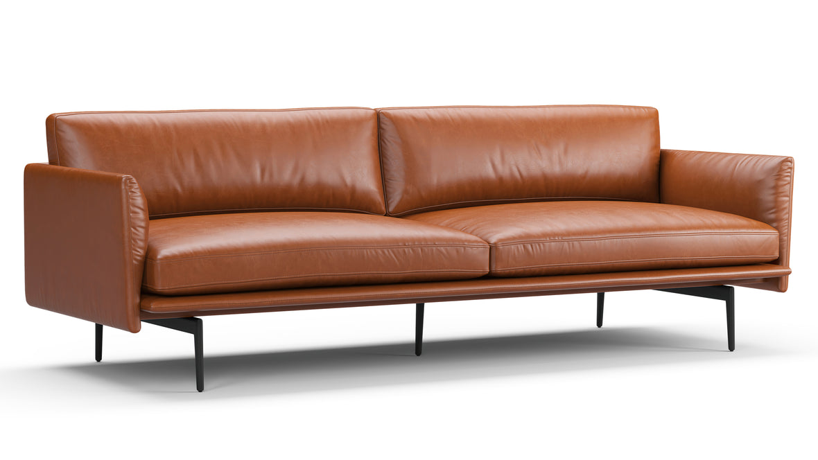 Toriko - Toriko Three Seater Sofa, Tan Premium Leather