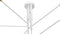 Mouille Ceiling - Mouille Ceiling Lamp 6 Arms, White, W110 in