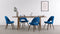 Executive Style - Executive Style Armless Dining Chair, Indigo Blue Wool and Walnut