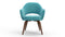Executive Style - Executive Style Arm Chair, Turquoise Wool and Walnut