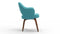 Executive Style - Executive Style Arm Chair, Turquoise Wool and Walnut