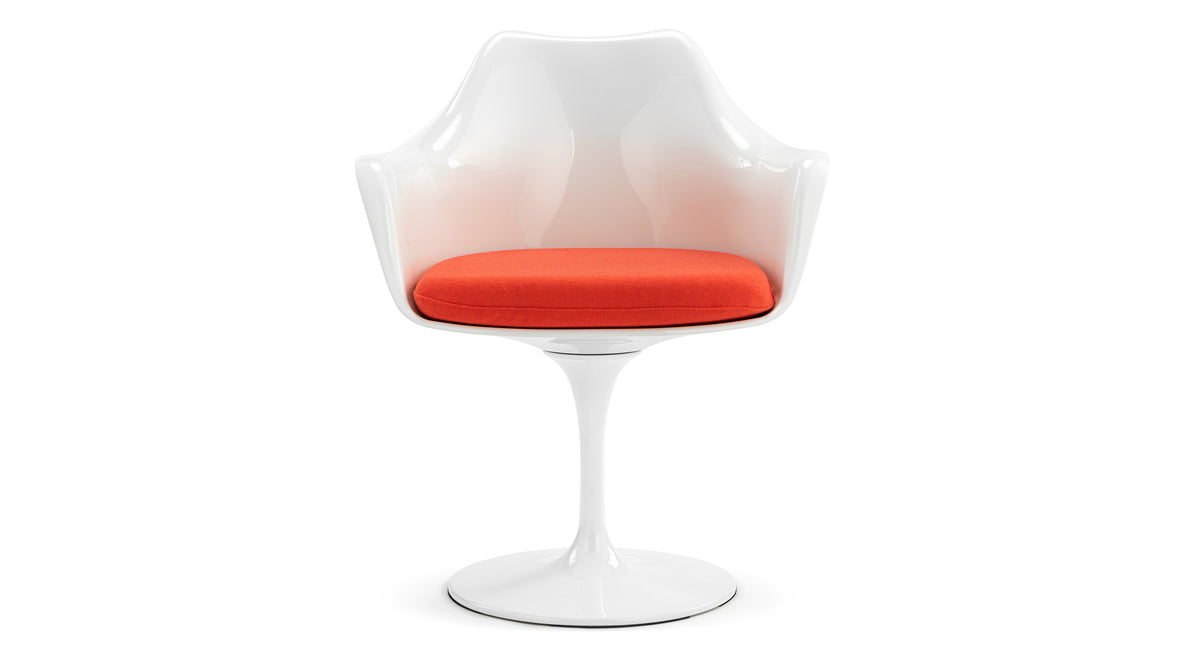 Tulip Style Chair - Tulip Style Armchair, Valencia Orange Wool