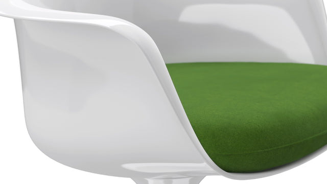 Tulip Style Chair - Tulip Style Armchair, Green Wool