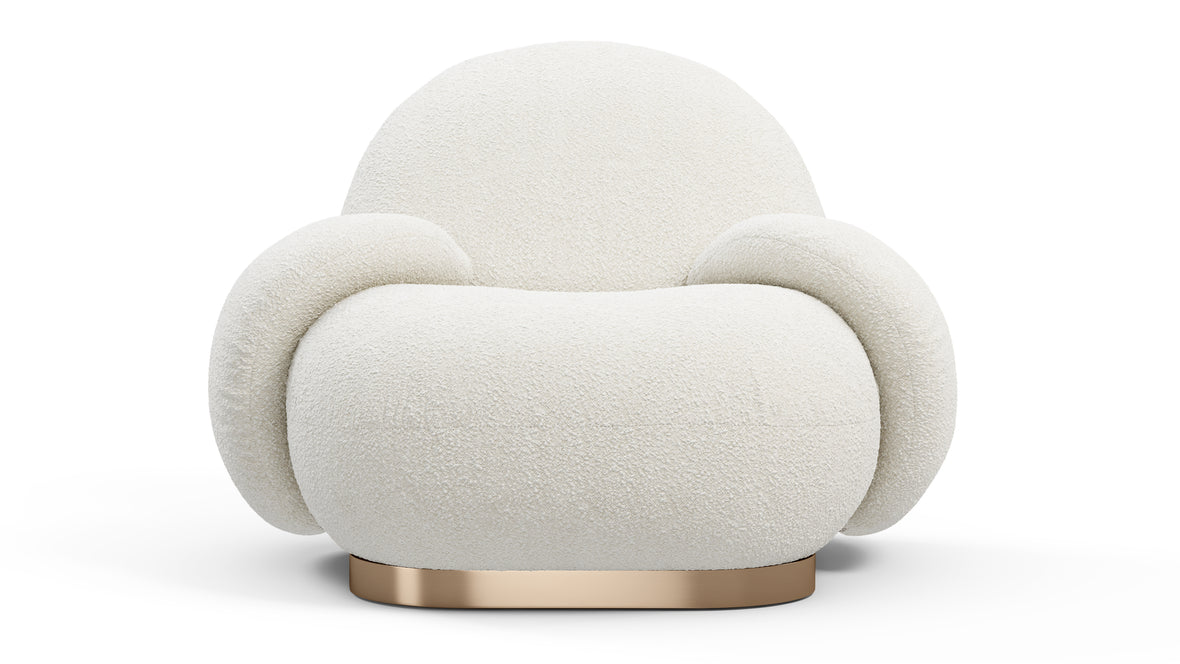 Paulin Chair - The Paulin Lounge Armchair, White Boucle