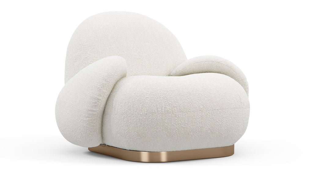 The Palais Lounge Armchair, White Boucle | Interior Icons