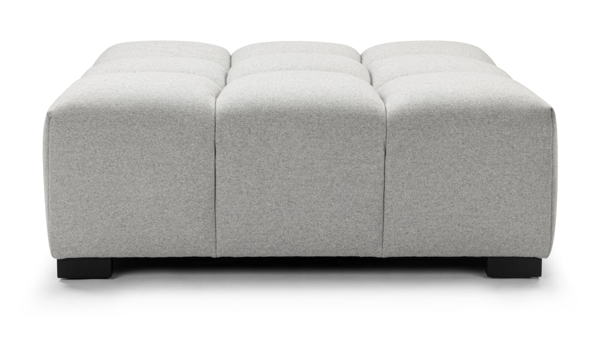 Tufted - Tufted Ottoman, Light Gray Wool