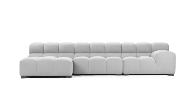 Tufted - Tufted Sectional, Small, Left Chaise, Light Gray Wool
