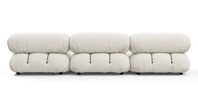 Belia - Belia Three Seater Sofa, White Boucle
