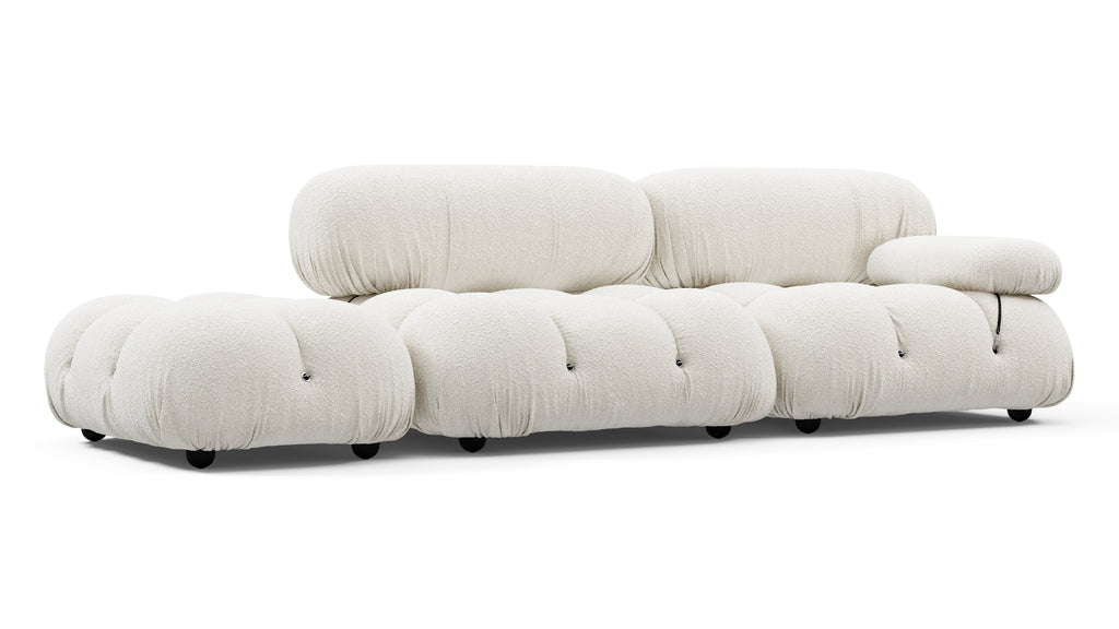 Belia Open End Sofa, Left, White Boucle | Interior Icons