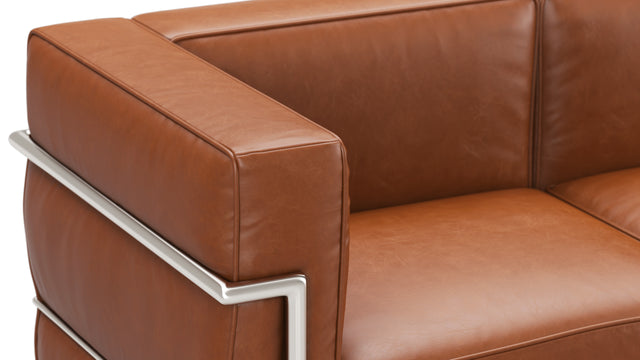 Corbusier - Corbusier Grand Modele Three Seater Sofa, Tan Premium Leather