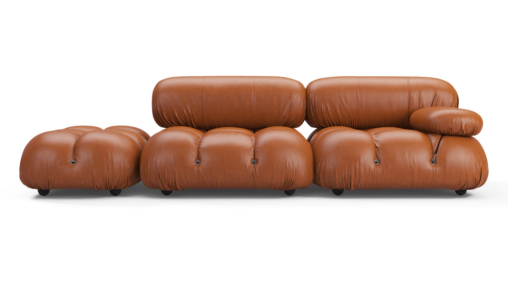 Belia Open End Sofa, Left, Tan Premium Leather | Interior Icons