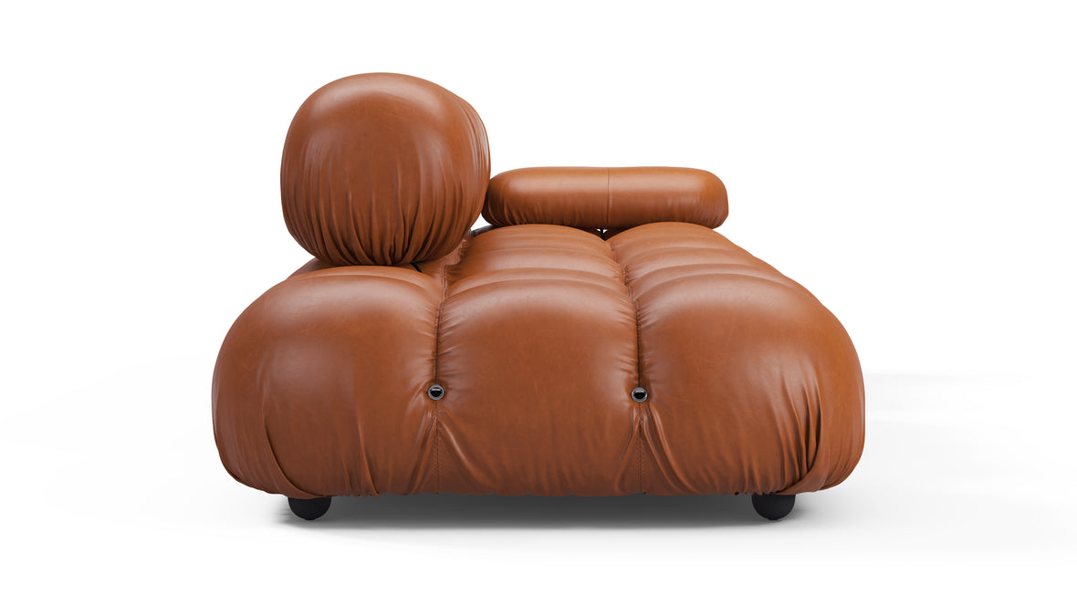 Belia - Belia Open End Sofa, Left, Tan Premium Leather