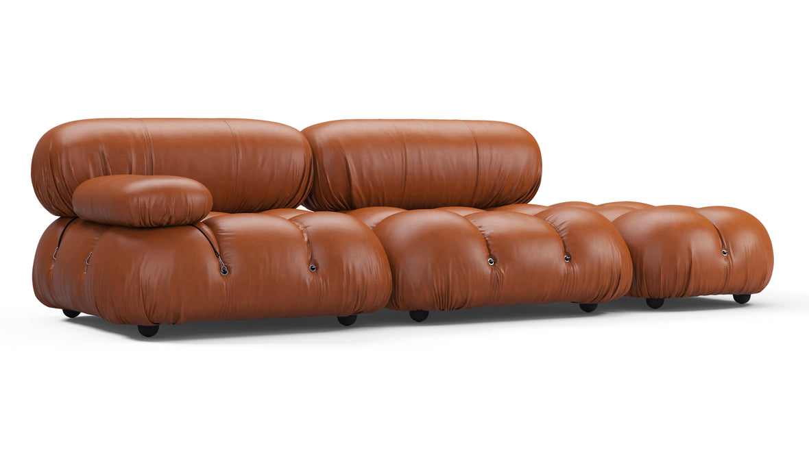 Belia Sofa - Belia Open End Sofa, Right, Tan Premium Leather