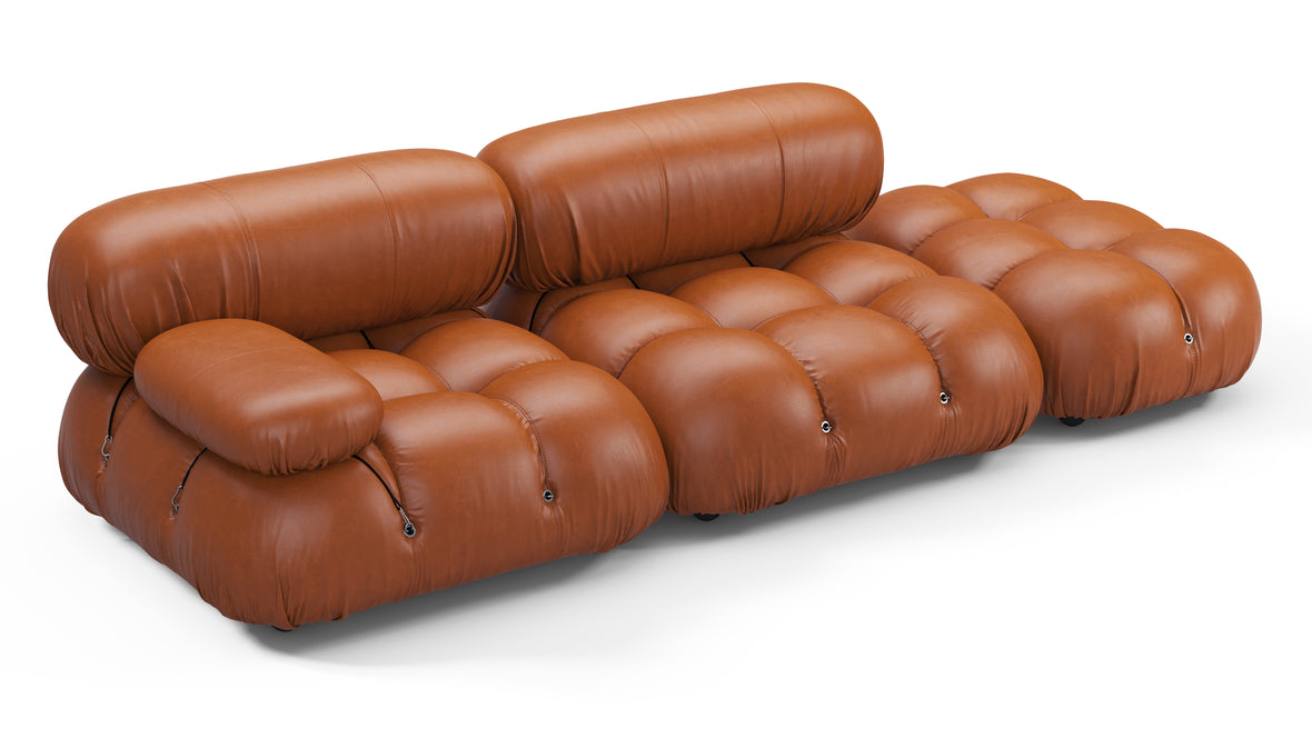 Belia Sofa - Belia Open End Sofa, Right, Tan Premium Leather