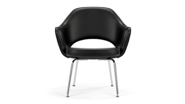 Executive Style - Executive Style Arm Chair, Black Italian Leather