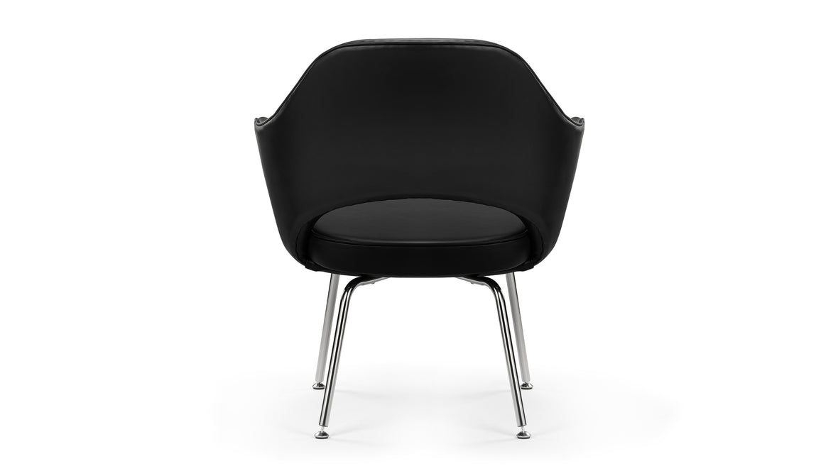 Executive Style - Executive Style Arm Chair, Black Italian Leather