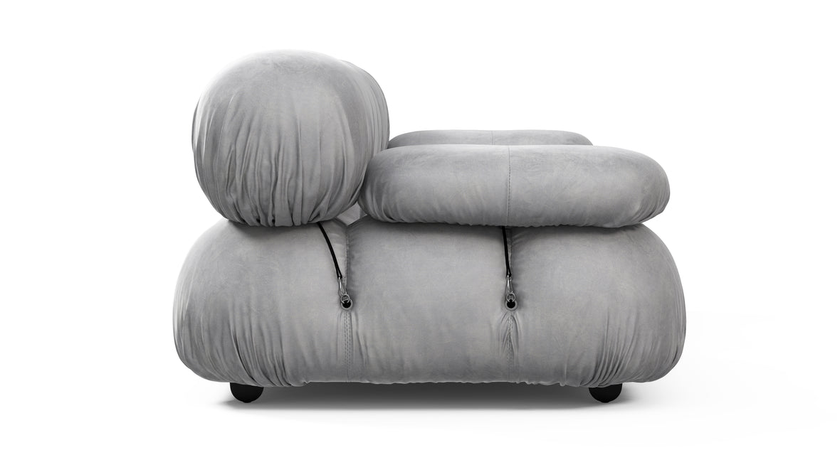 Belia Sofa - Belia Two Seater Sofa, Light Gray Velvet