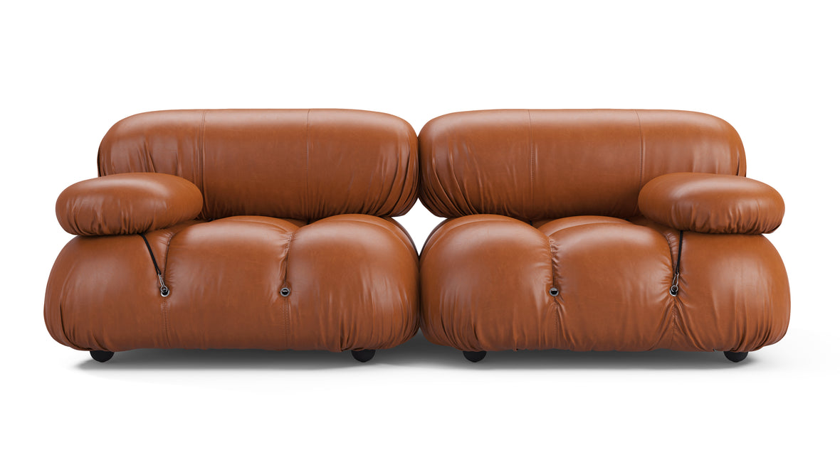 Belia Sofa - Belia Two Seater Sofa, Tan Premium Leather