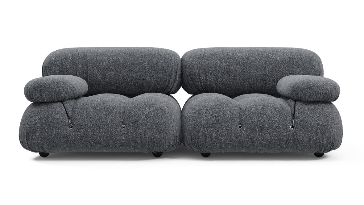 Belia - Belia Two Seater Sofa, Gray Boucle