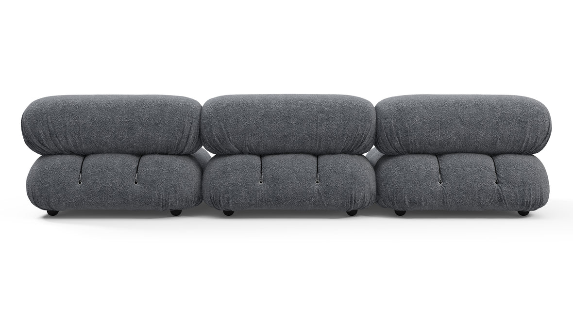 Belia - Belia Three Seater Sofa, Gray Boucle