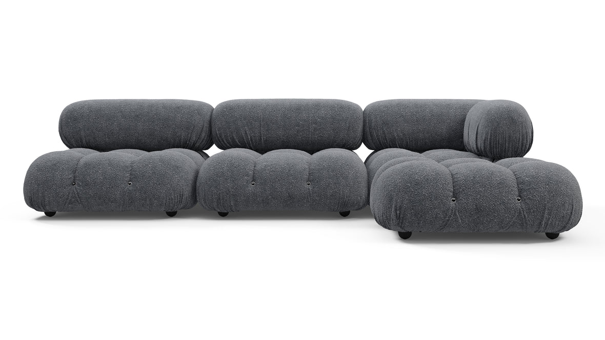 Belia Sectional - Belia Sectional, Right Chaise, Gray Boucle