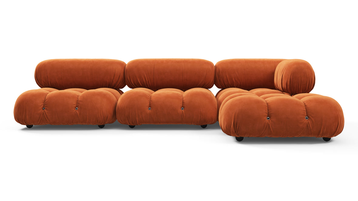 Belia Sectional - Belia Sectional, Right Chaise, Apricot Velvet