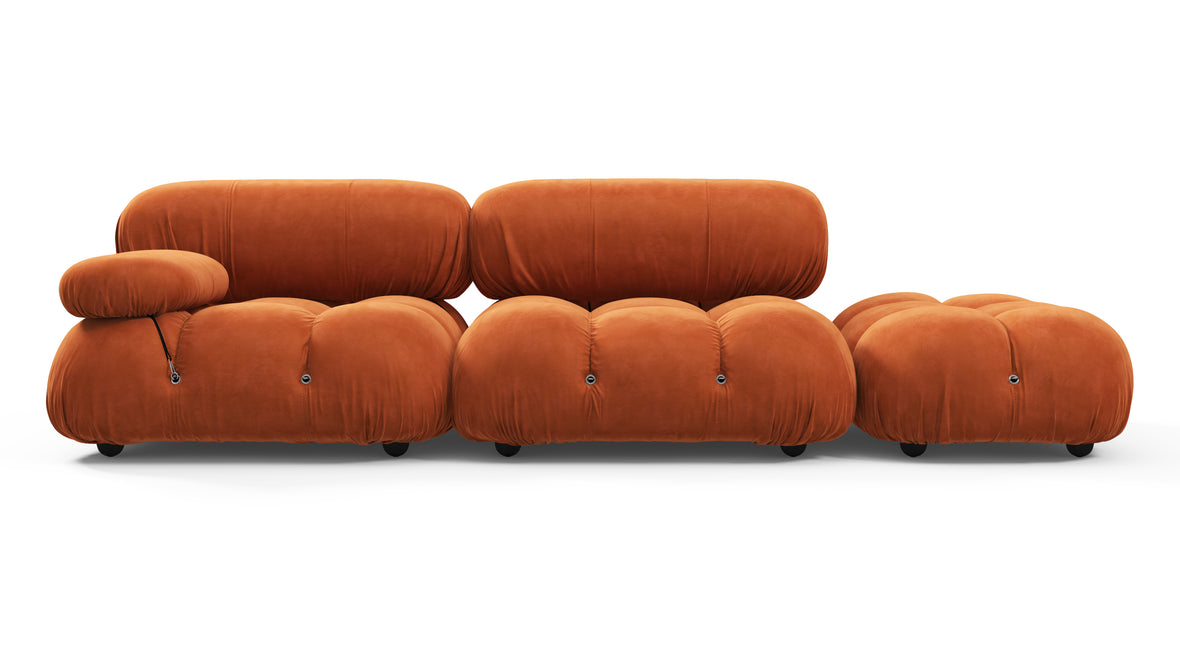 Belia - Belia Open End Sofa, Right, Apricot Velvet